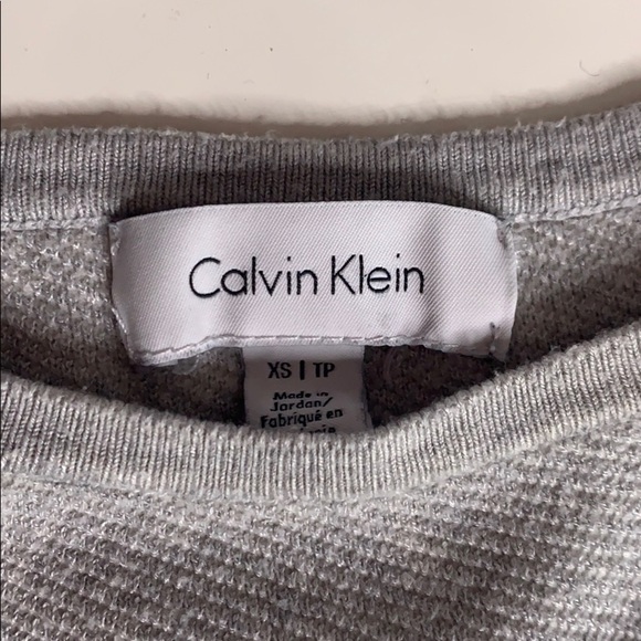 Calvin Klein fitted textured grey long sleeve sweater ribbed women’s size xs - Picture 3 of 8